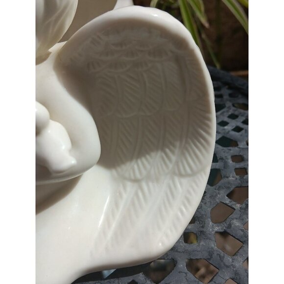 Vintage ANGEL WITH BIRD Ceramic Planter Garden Decor Art Cherub - Picture 4 of 10